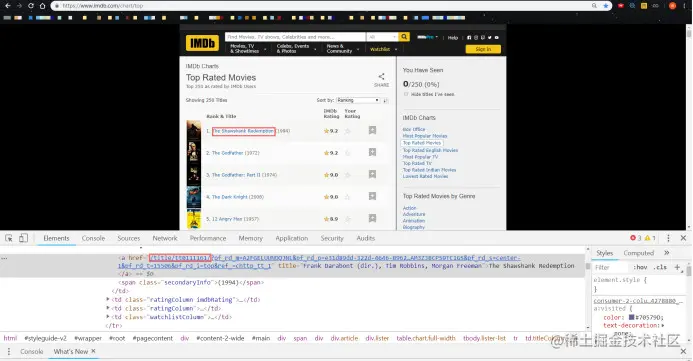 IMDB top250 Home page 