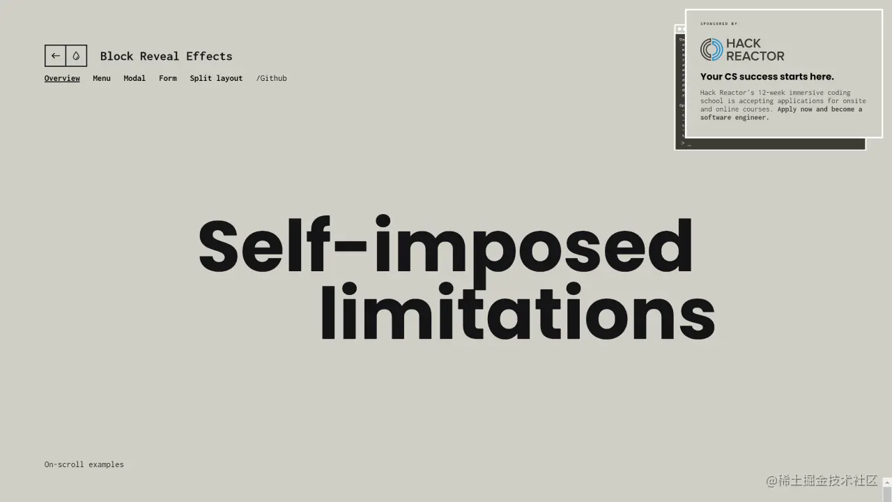 Block Reveal Effects