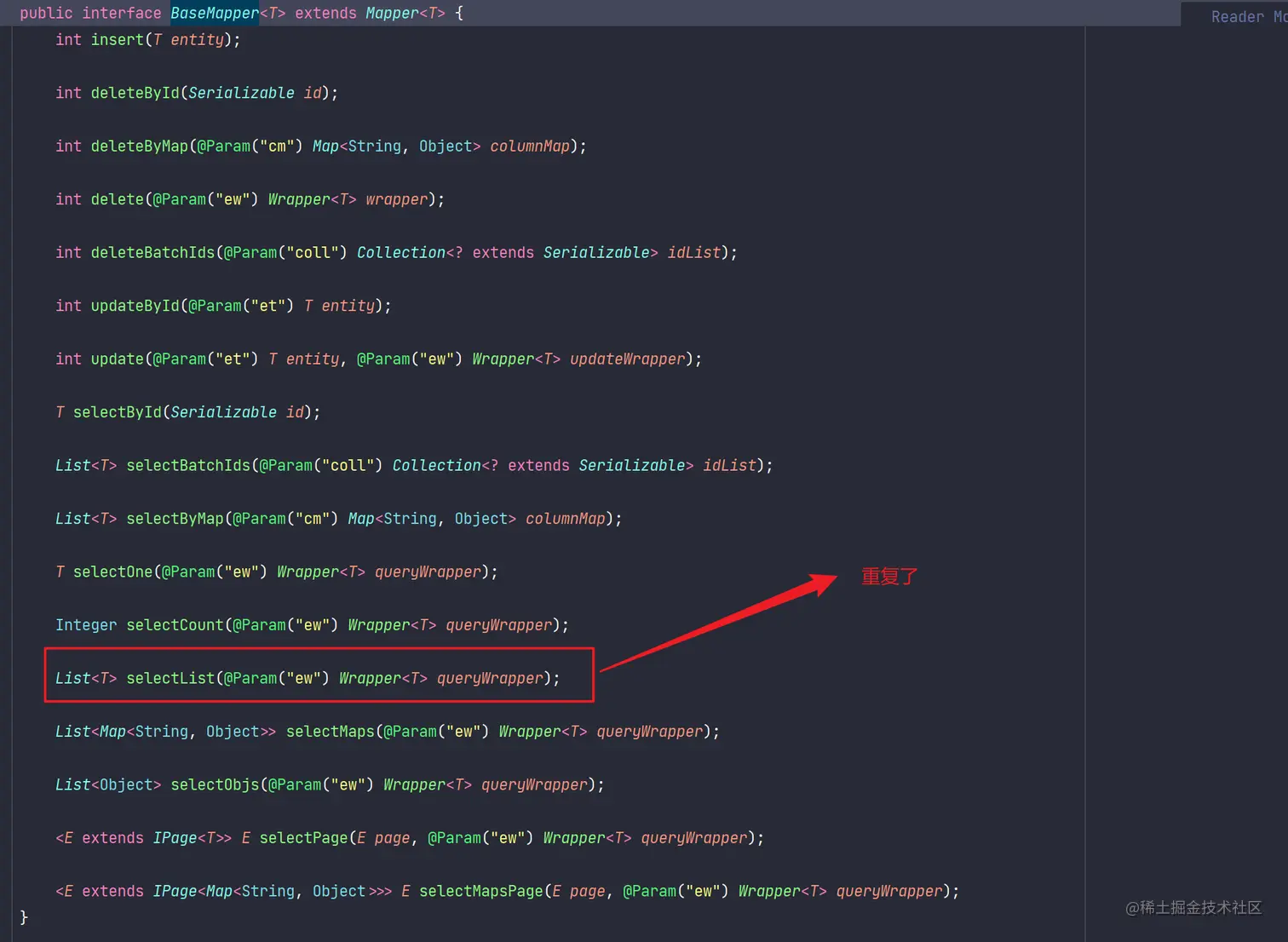 Mybatisplus available parameters are ew param1 