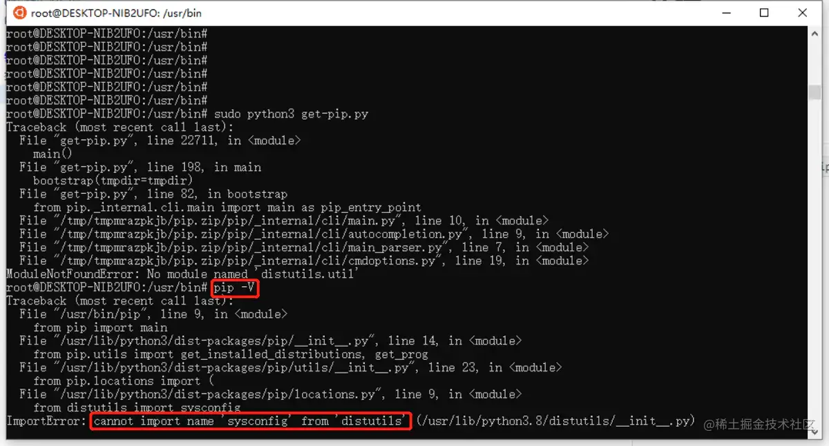python cannot import name 'sysconfig' from 'distutils'环境 Ubu - 掘金