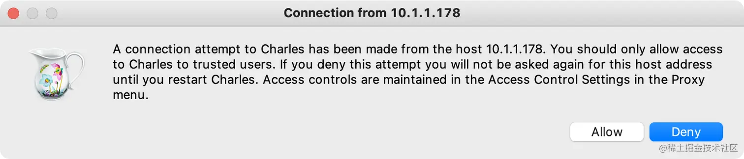 comectlon atterres to Charles has bsen made from the Most 10.1,1.178 You should owly alow access.png