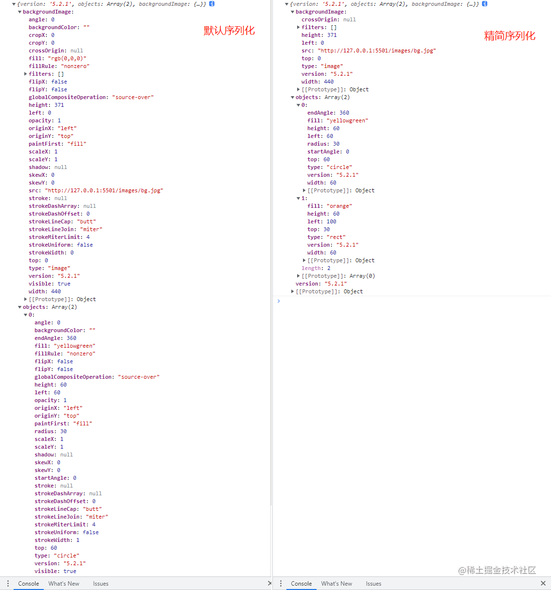 Fabric.js 精简输出的JSON🎫 掘金