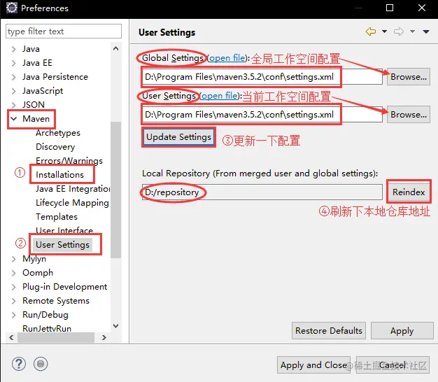 在eclipse中配置Maven