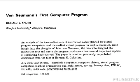 论文 冯·诺依曼的第一个计算机程序