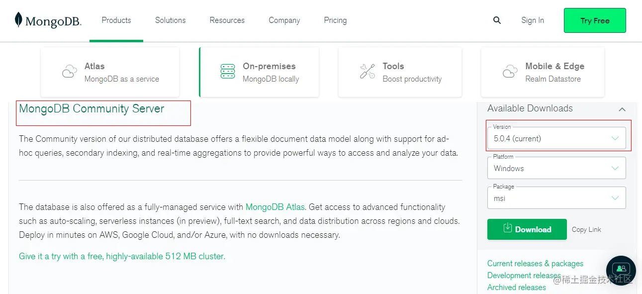 1.Windows安装和配置MongoDB5.0