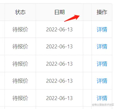 ant-design-vue table 空白列