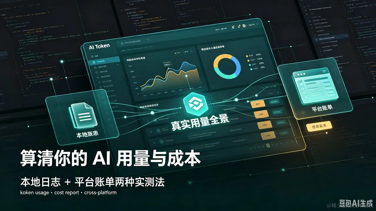 封面图：算清你的 AI 用量与成本——本地日志与平台账单两条实测路线