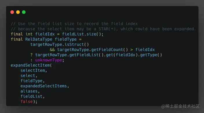 validateSelectList 中验证 select 语句中每一个 item。
