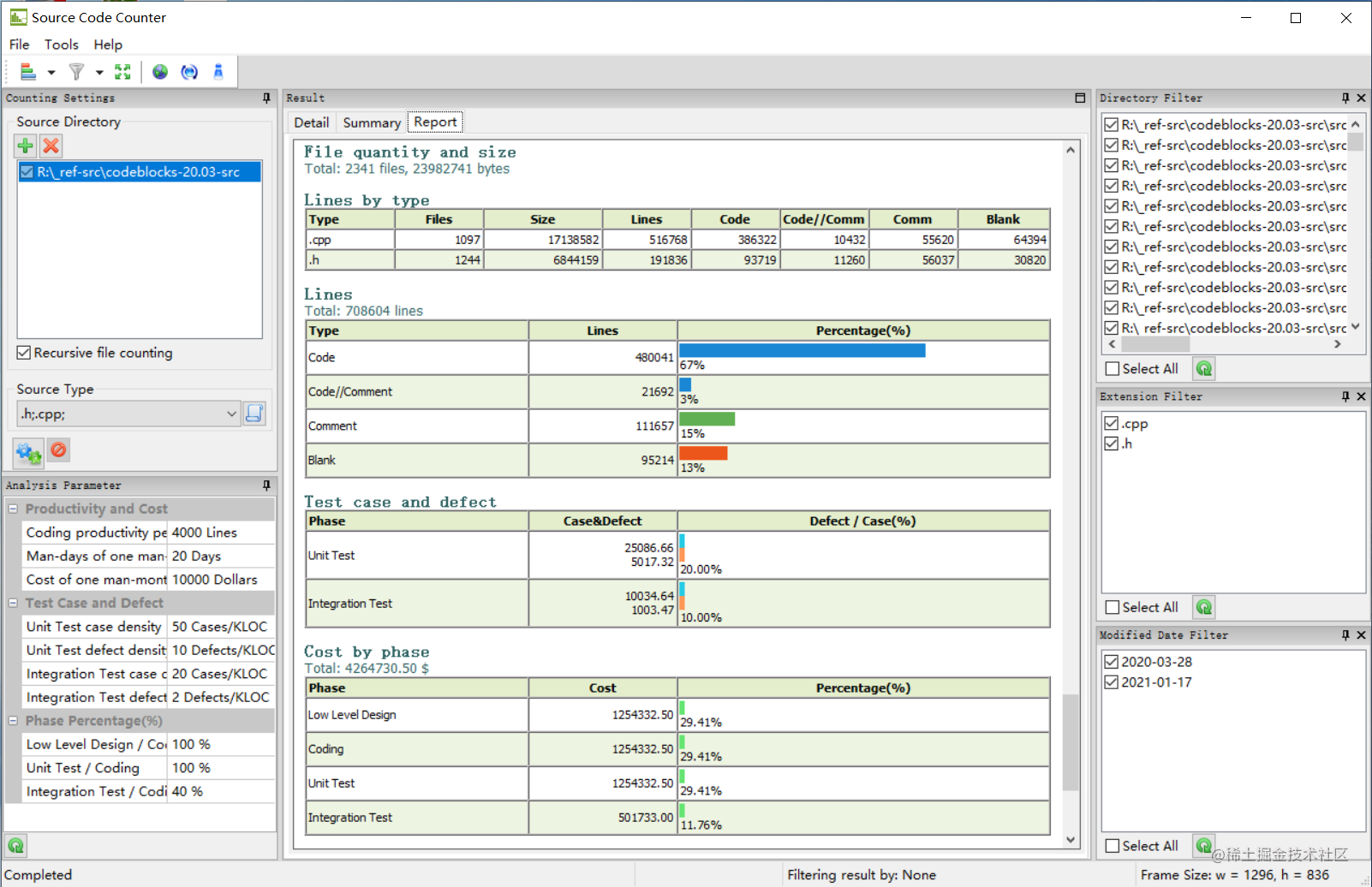 代码统计分析工具 - SourceCounter