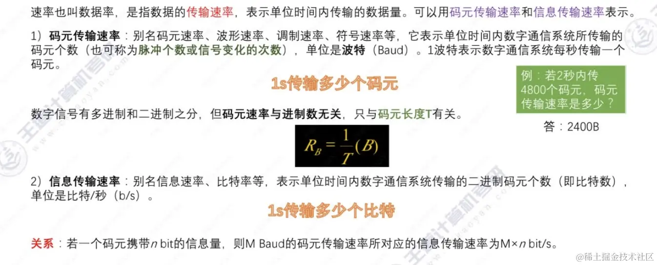 数字通信系统数据传输速率的两种表示方法