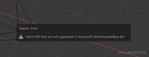 ASCII FBX 导入 Blender 报错的解决方法 - 掘金