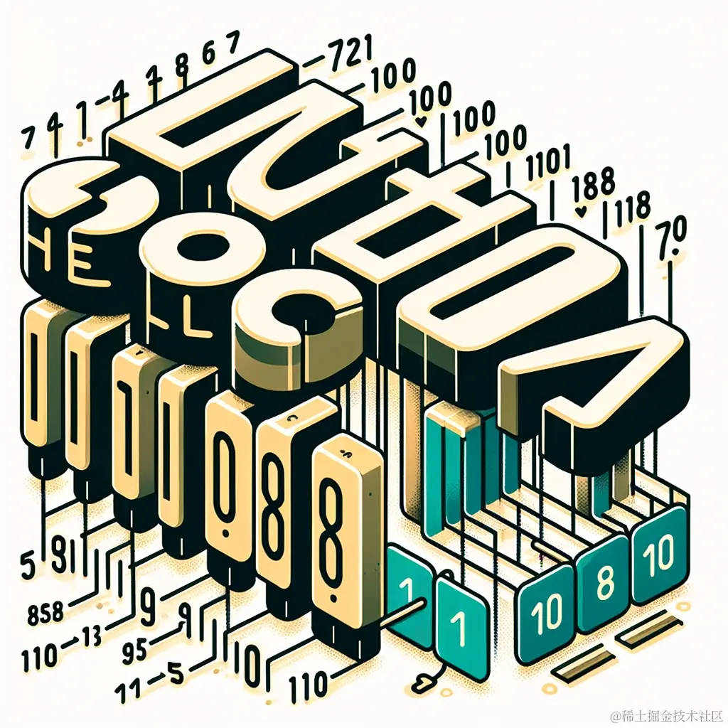 DALL·E 2024-01-17 21.06.26 - An educational illustration showing the process of encoding the string 'Hello' into a numeric string using ASCII values. The image should depict each .png