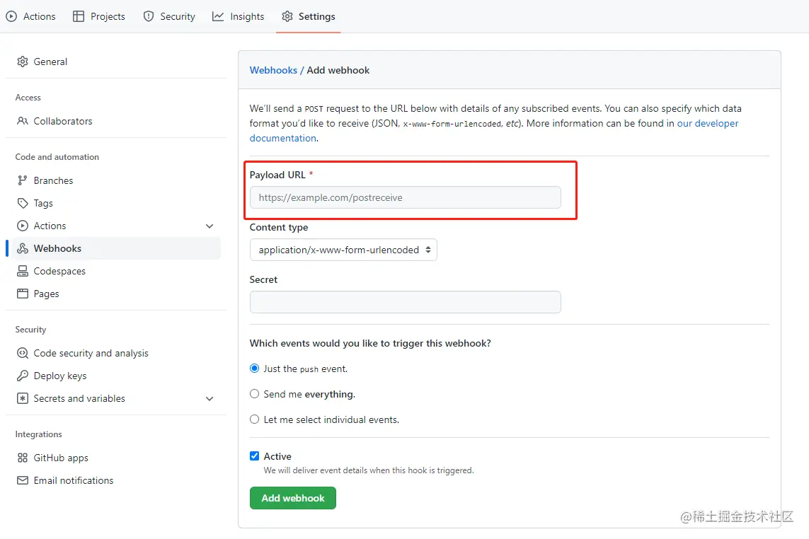 github webhooks