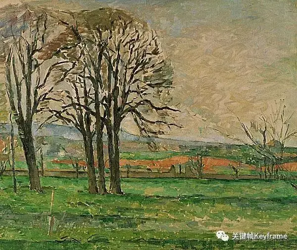 塞尚《查德布凡光秃的树木》