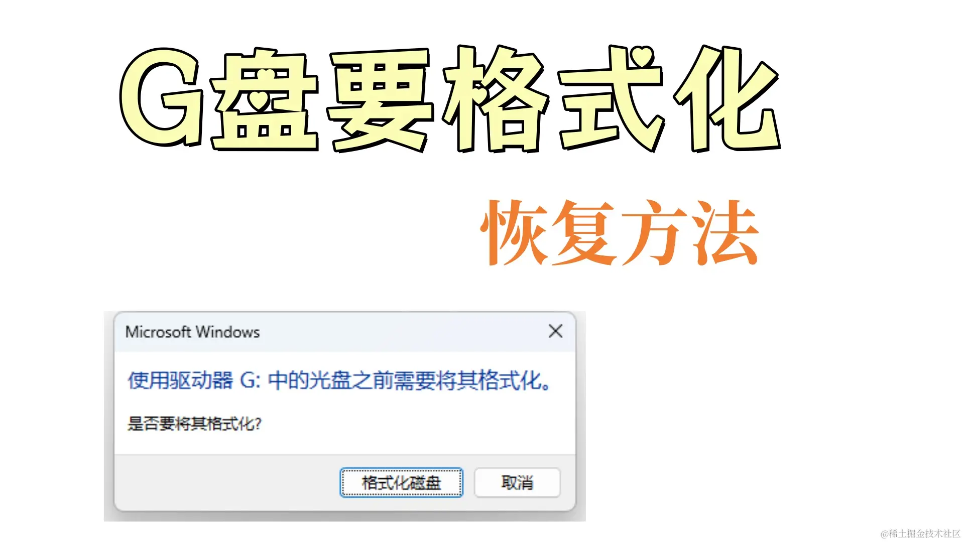 G盘打开提示格式化？原因、恢复方案与预防措施