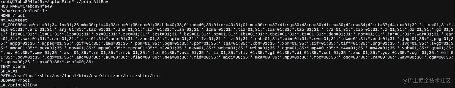 C++获取全部环境变量运行结果