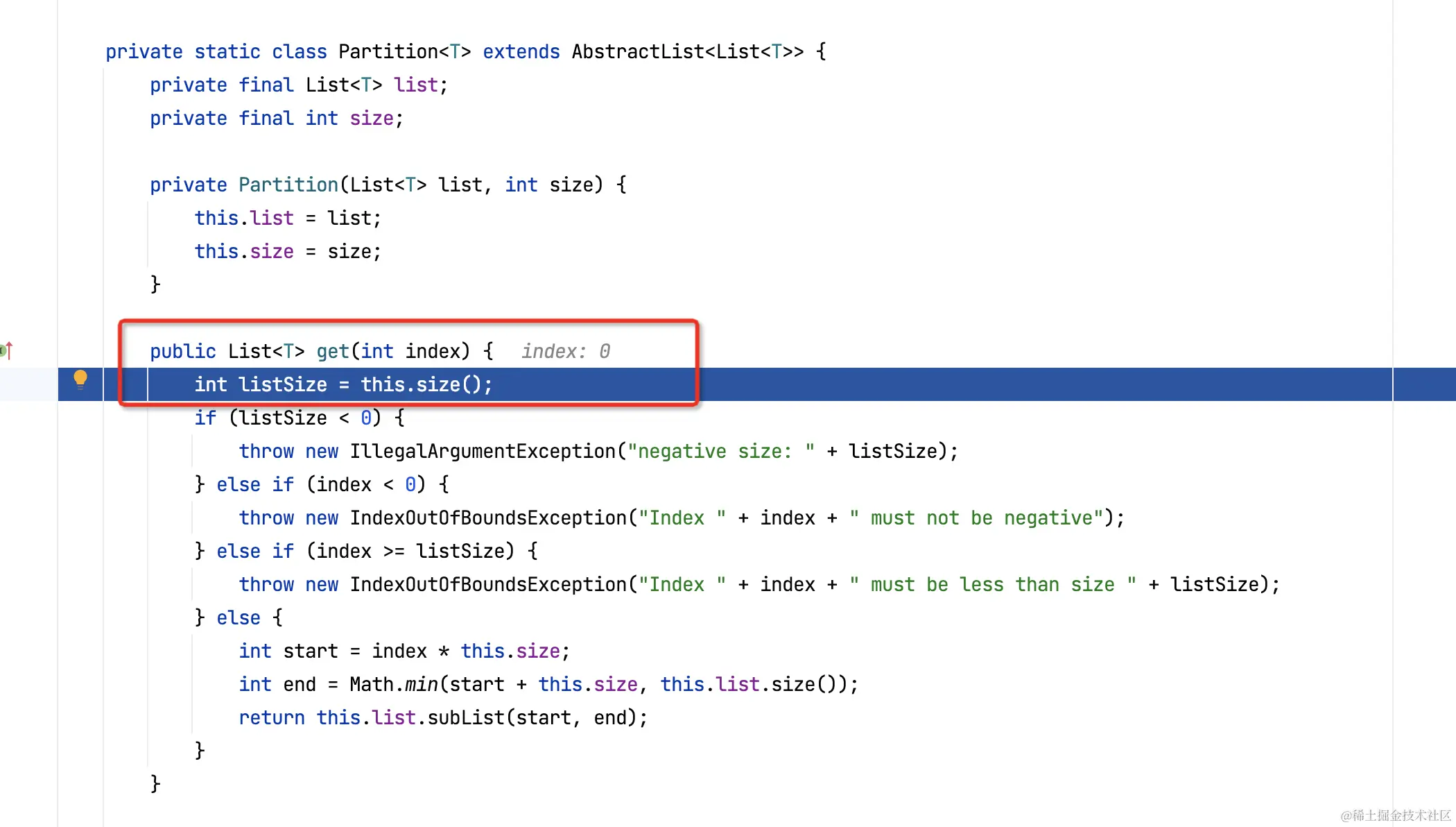 关于ListUtils.partition、Lists.partition方法的实现原理——类似于懒加载思想ListUt 掘金