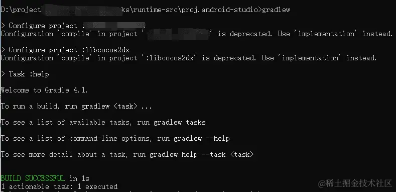 Cocos打包安卓: Gradlew打包Android环境搭建gradlew命令其实运行的是proj.android-s - 掘金