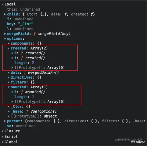 生命周期钩子函数合并结果