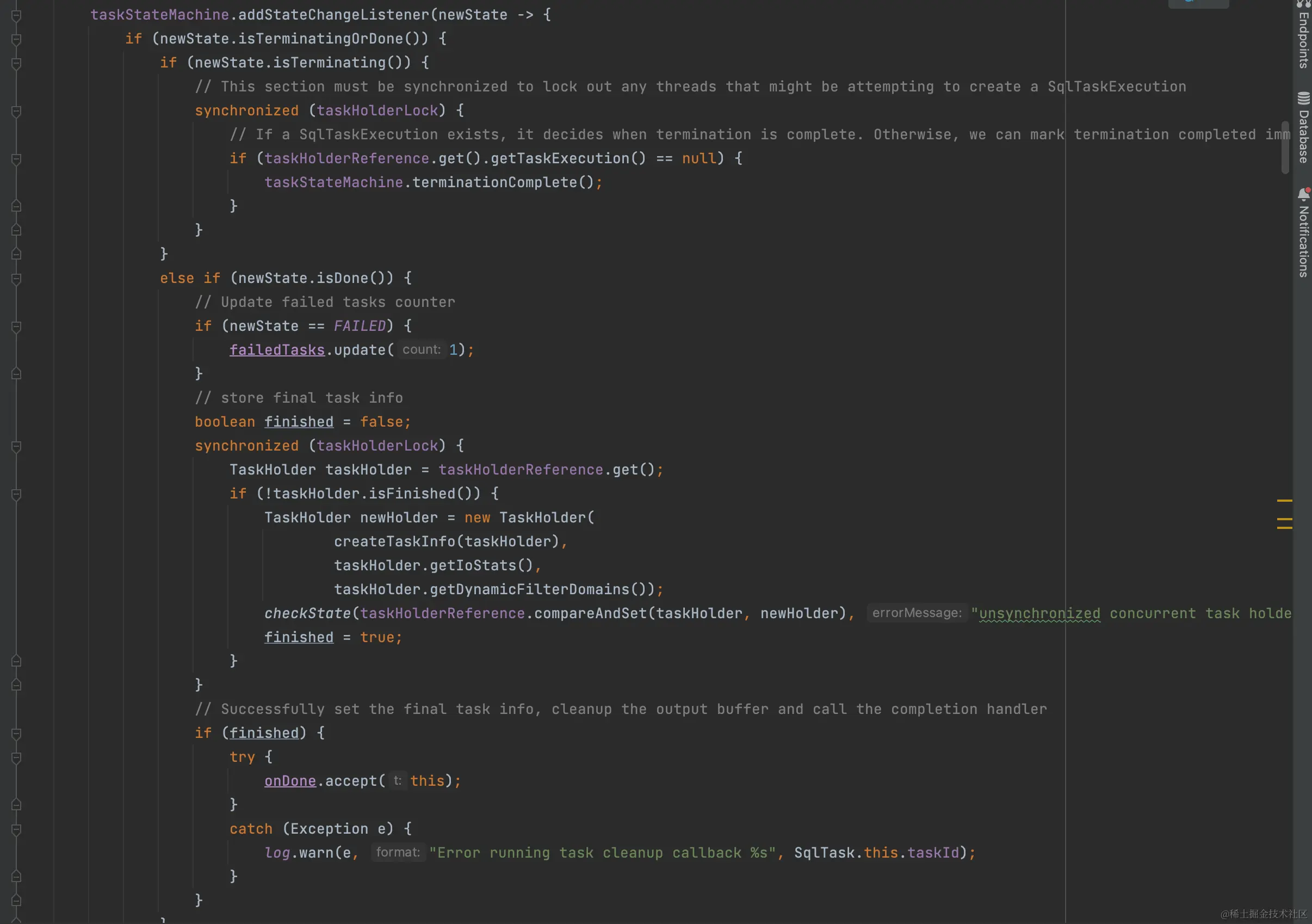 Trino中Task源码解析我们知道，在Trino中一个Query会拆分成多个Stage,一个Stage又会拆分成多个T 掘金