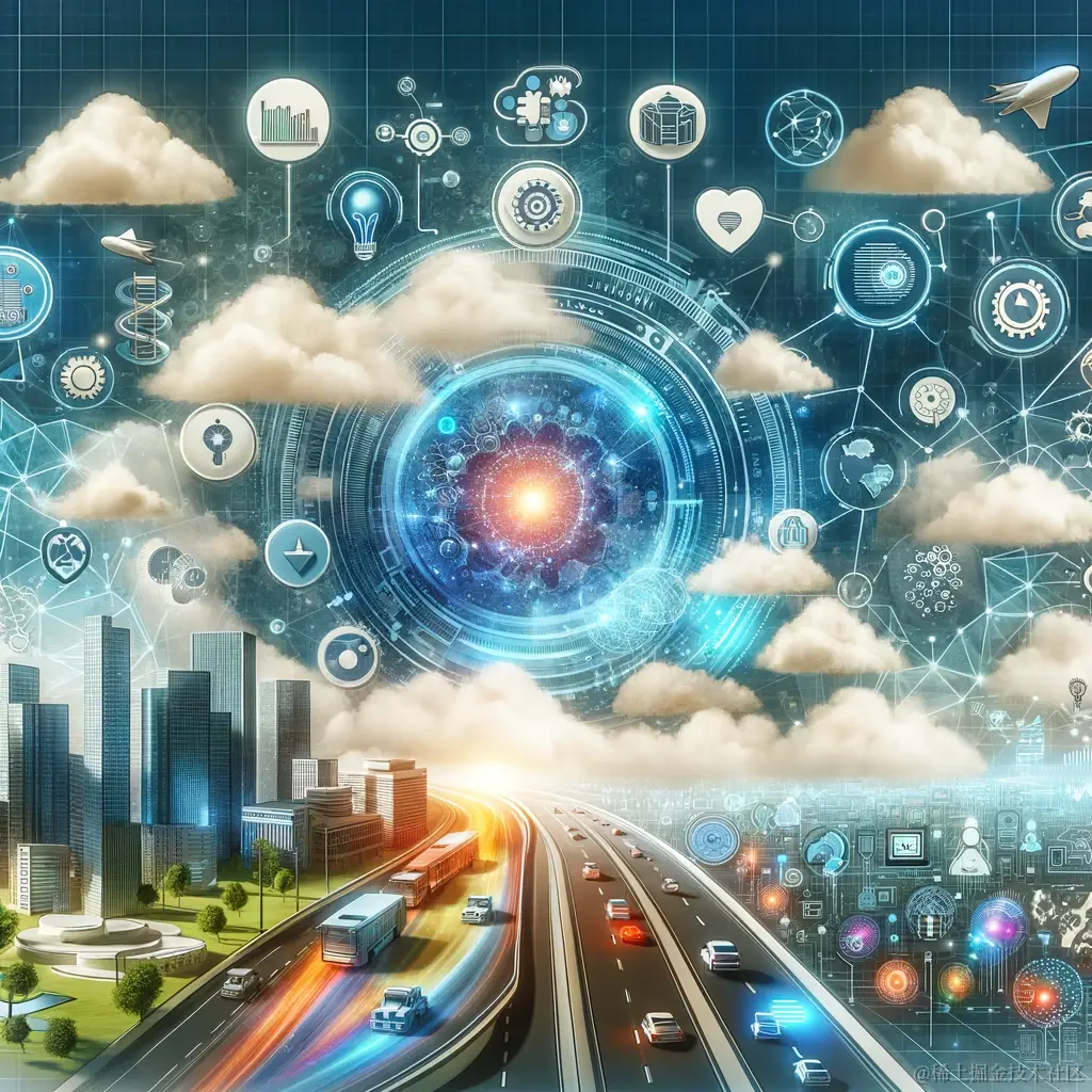 DALL·E 2024-01-20 16.54.11 - Illustration depicting the future of software engineering. The image includes various elements representing different eras of technology such as cloud.png