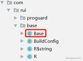 使用配置一时，Base 类没有被混淆